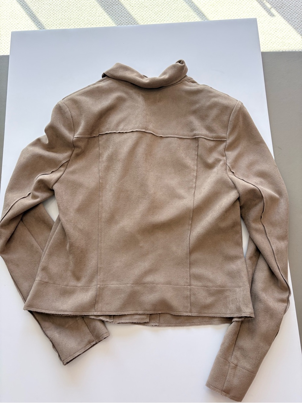Evereve Taupe Asymmetrical Moto Jacket - Picture 8 of 8